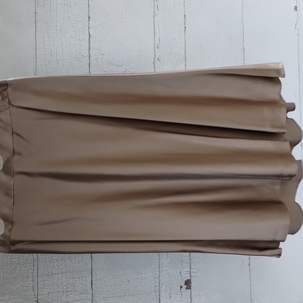 #4 Sumptuous SILK SATIN: Heavyweight & Lustrous Taupe Skirt NWT